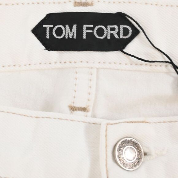Tom Ford Straight Leg Jeans in White Cotton - Picture 4 of 9